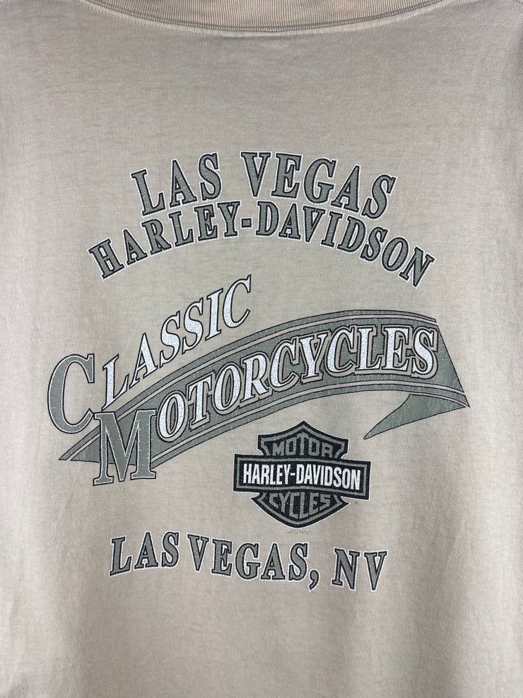 Vintage Harley Davidson Las Vegas Cream Tee
