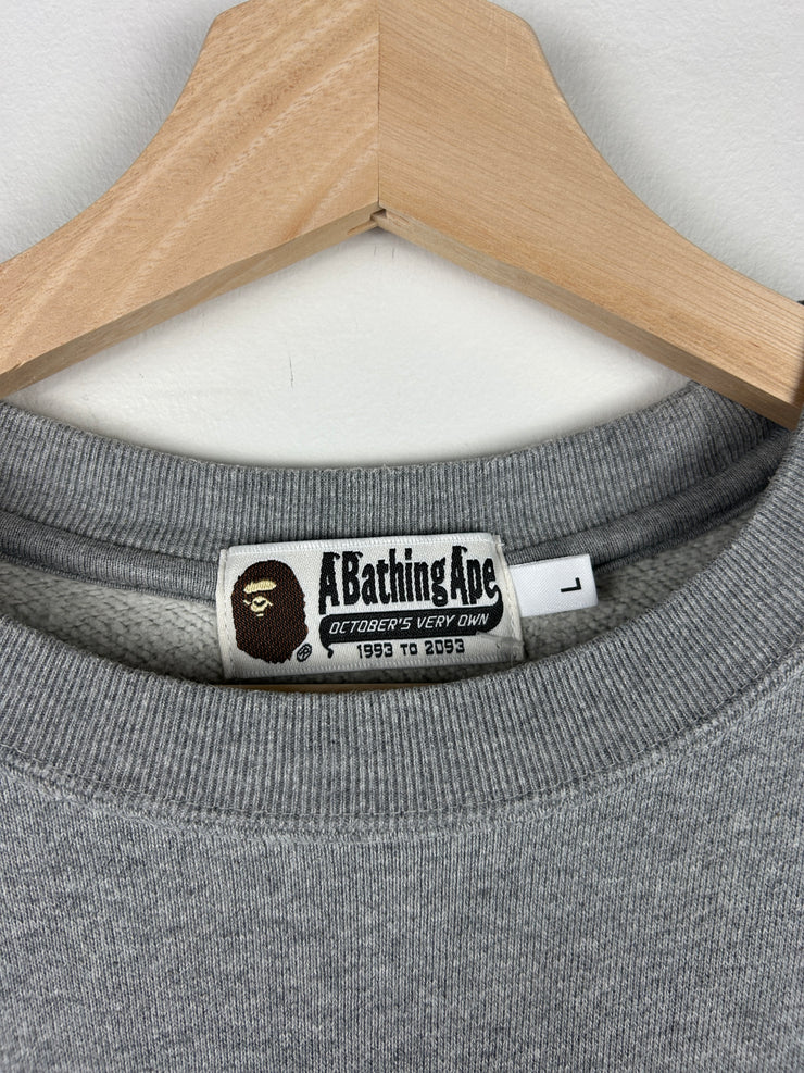 Bape X OVO FW21 Card Grey Crewneck
