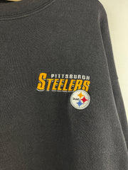 Vintage 90s NFL CSA Pittsburgh Steelers Faded Black Crewneck