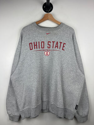 Vintage 90s Nike Ohio State Football Middle Swoosh Grey Crewneck