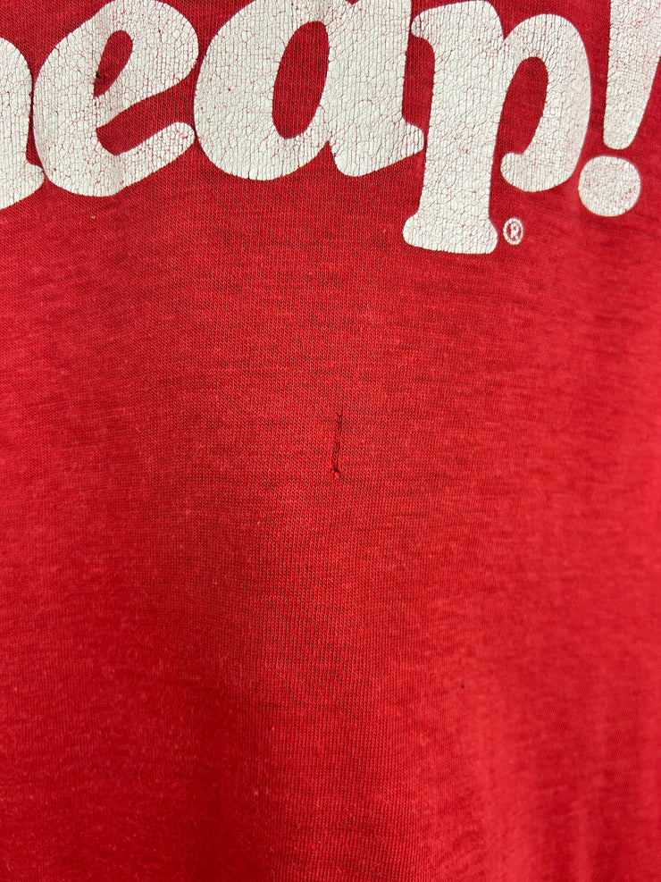 Vintage 70s Velva Sheen Red Roofs Inns Sleep Cheap Red Tee