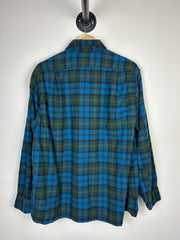 Vintage 90s Pendelton Blue & Green Checkered Flannel Shirt