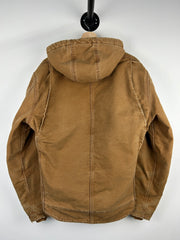 Vintage Carhartt Detroit Sherpa Lined Hooded Beige Jacket J141 211