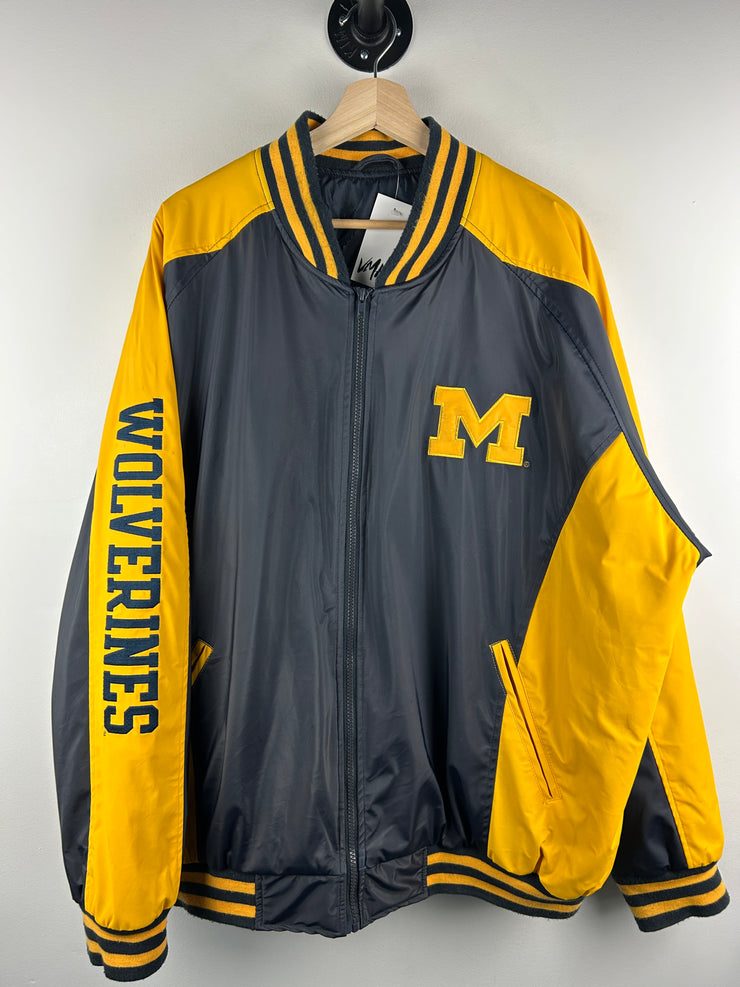 Vintage Steve & Barrys Michigan Wolverines Navy & Yellow Varsity Jacket