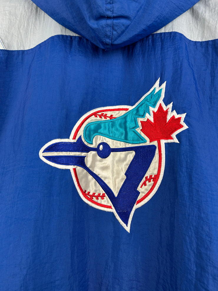 Vintage 90s MLB Starter Toronto Blue Jays Blue Insulated Pullover Quarter Zip Jacket