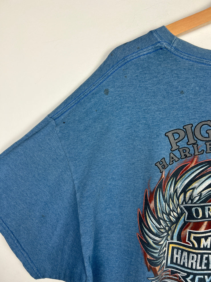 Vintage Harley Davidson Ride It Like You Stole It Blue Tee