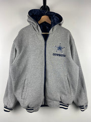 Vintage NFL Dallas Cowboys Navy & Grey Reversible Hooded Jacket