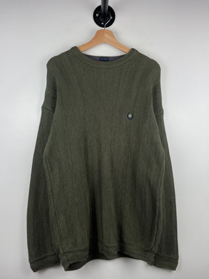 Vintage Chaps Ralph Lauren Olive Green Knit Sweater