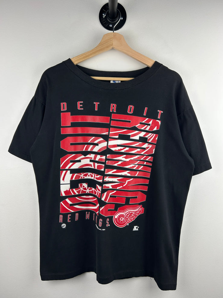 Vintage 90s NHL Starter Detroit Red Wings Black Tee