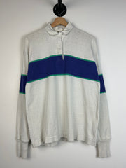 Vintage 80's L.L. Bean White Polo Rugby Long Sleeve