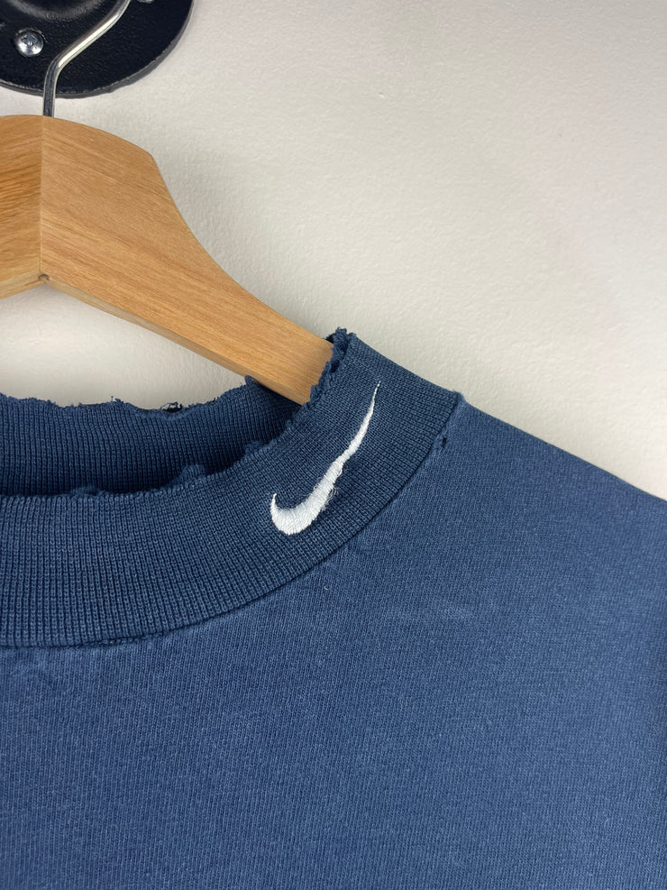 Vintage 90s Nike Golf Swoosh Mock Neck Navy Long Sleeve