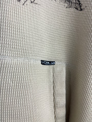 Vintage Y2K Volcom Skateboards Cream Thermal Zip Up Hoodie