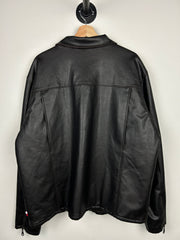 Vintage 90s Tommy Hilfiger Dark Brown Cropped Leather Jacket