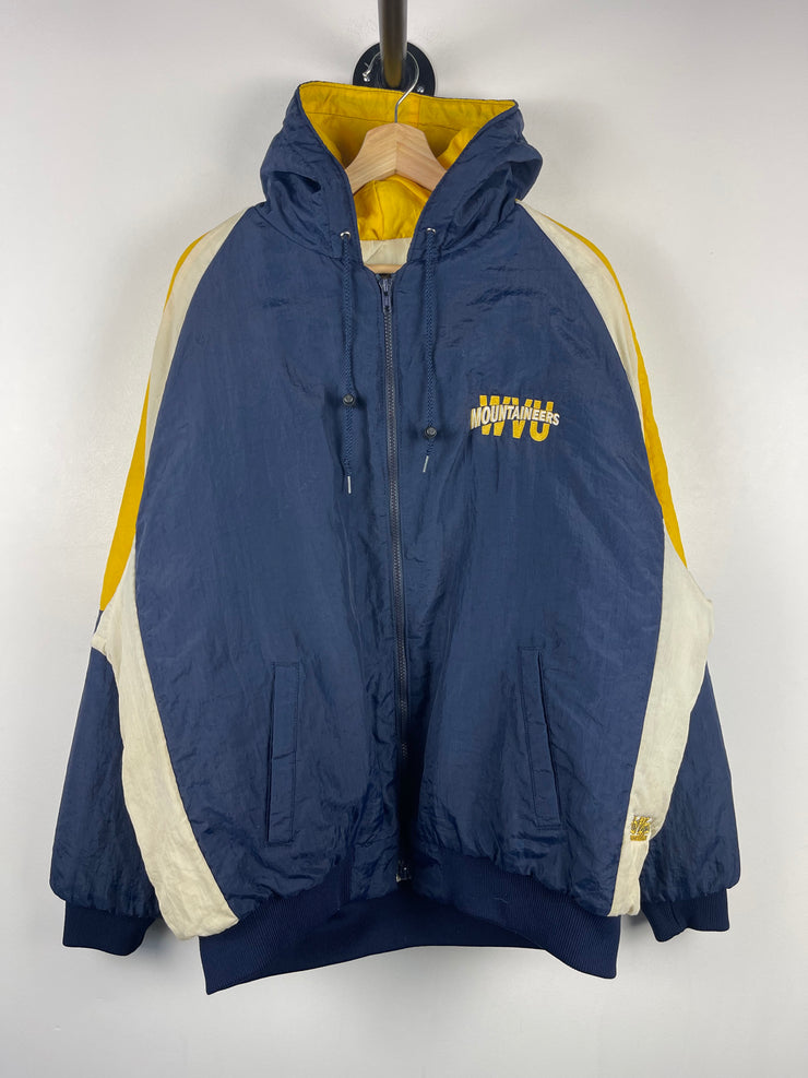Vintage 90s Swingster West Virginia Mountaineers Navy Hooded Jacket