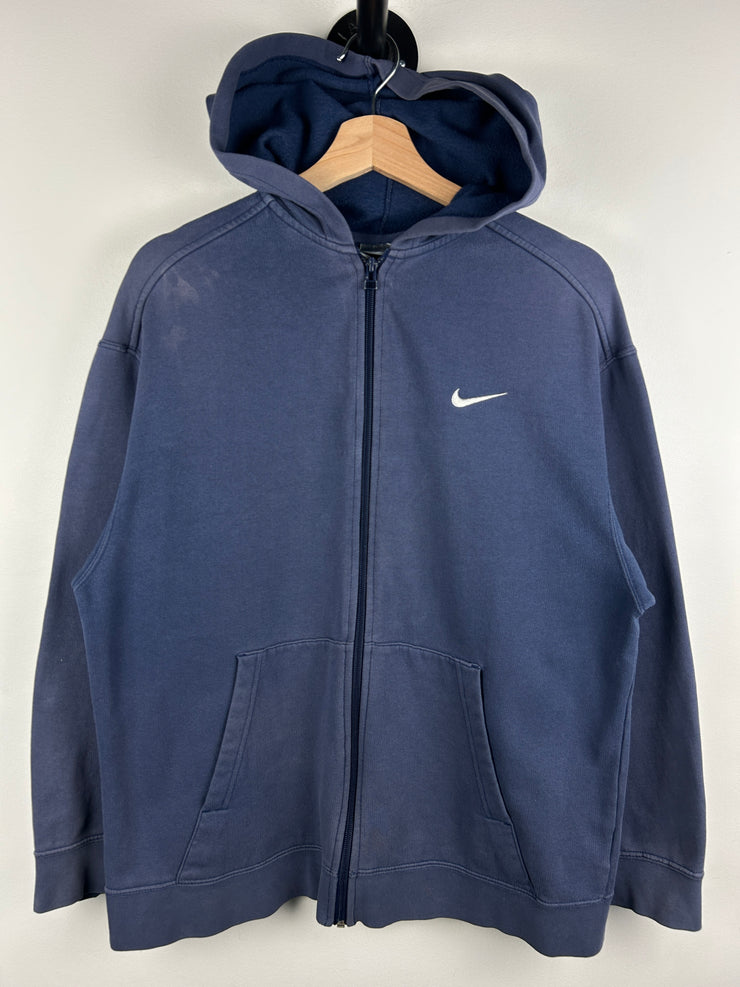Vintage Nike Mini Swoosh Faded Navy Zip Up Hoodie