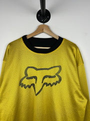 Vintage Y2K Fox Racing Black & Yellow Reversible Long Sleeve Jersey
