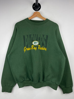 Vintage 90s NFL Logo 7 Green Bay Packers Embroidered Green Crewneck