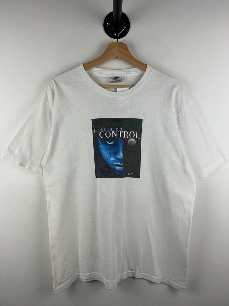 Vintage 90s Nike Golf Tiger Woods Precision Control White Tee