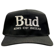 Vintage 90s NFL Bud Budweiser Beer King Of Beers Black Snapback Hat