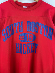 Vintage 80s Champion South Boston Hockey Red True Vintage Jersey