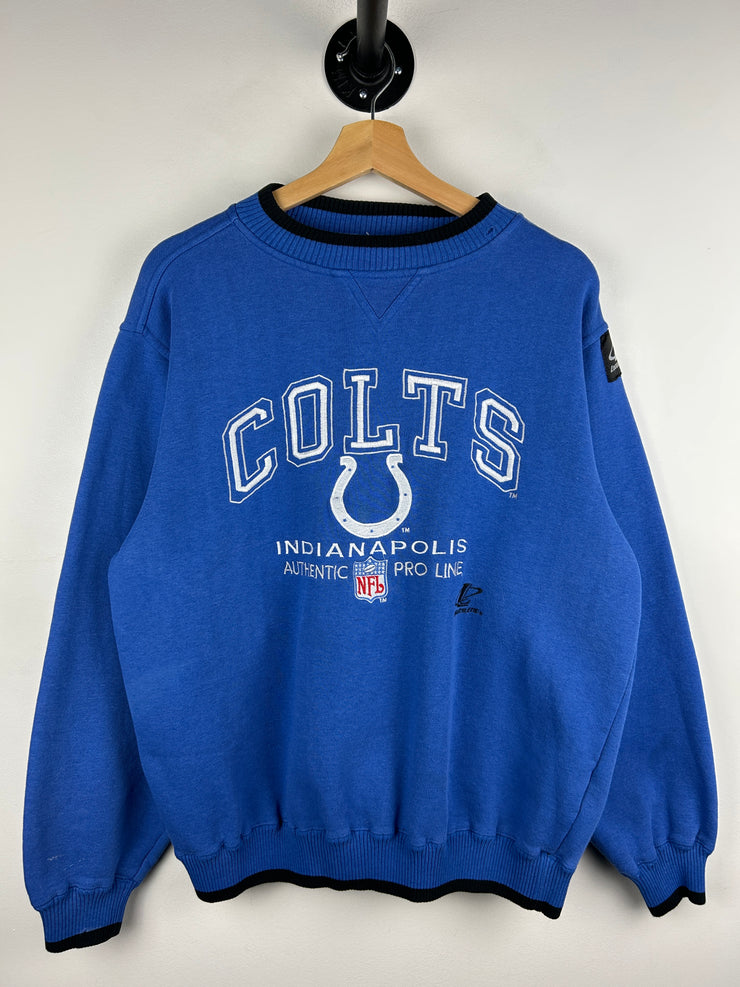 Vintage 90s NFL Logo Athletic Indianapolis Colts Pro Line Embroidered Blue Crewneck