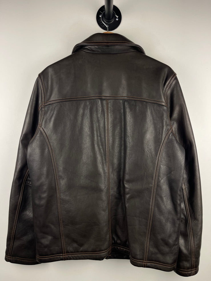 Vintage Wilsons Thinsulate Insulated Straight Cut Dark Brown Leather Jacket
