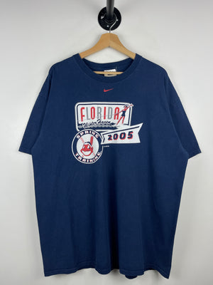 Vintage MLB Nike Cleveland Indians Florida Winter Haven Spring Training Navy Tee