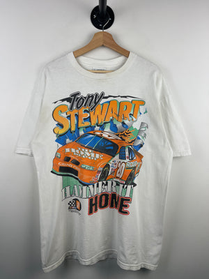 Vintage 90s Nascar Tony Stewart Home Depot White Tee