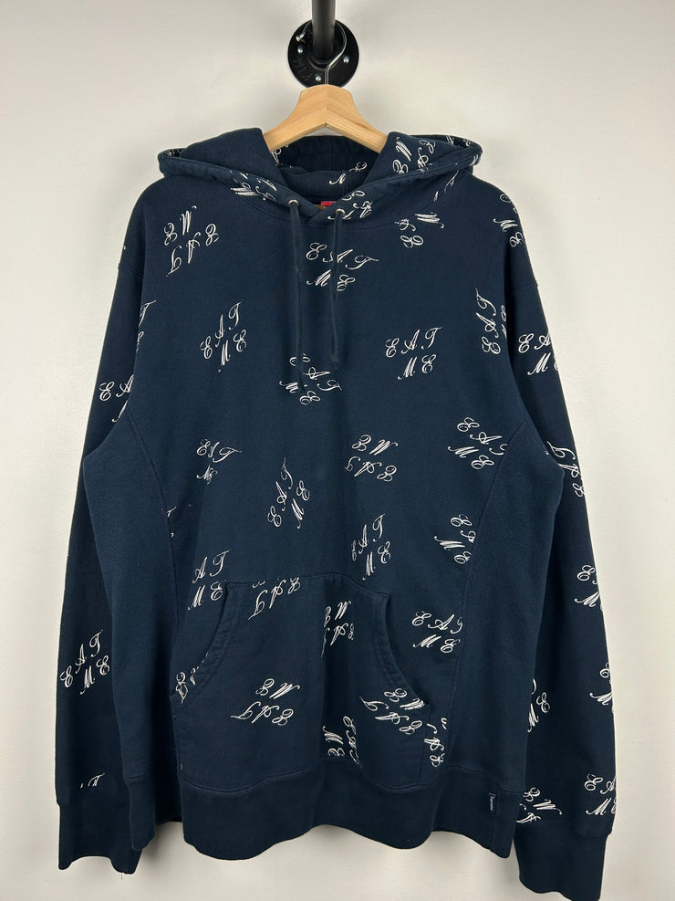 Supreme FW15 Eat Me Navy Hoodie
