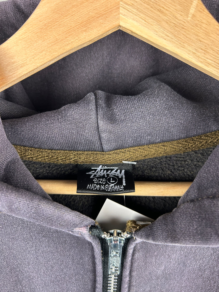 Stussy Toronto Script Washed Black Zip Up Hoodie