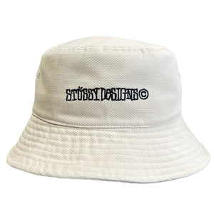 Stussy Designs Wide Brim Canvas Cream Bucket Hat