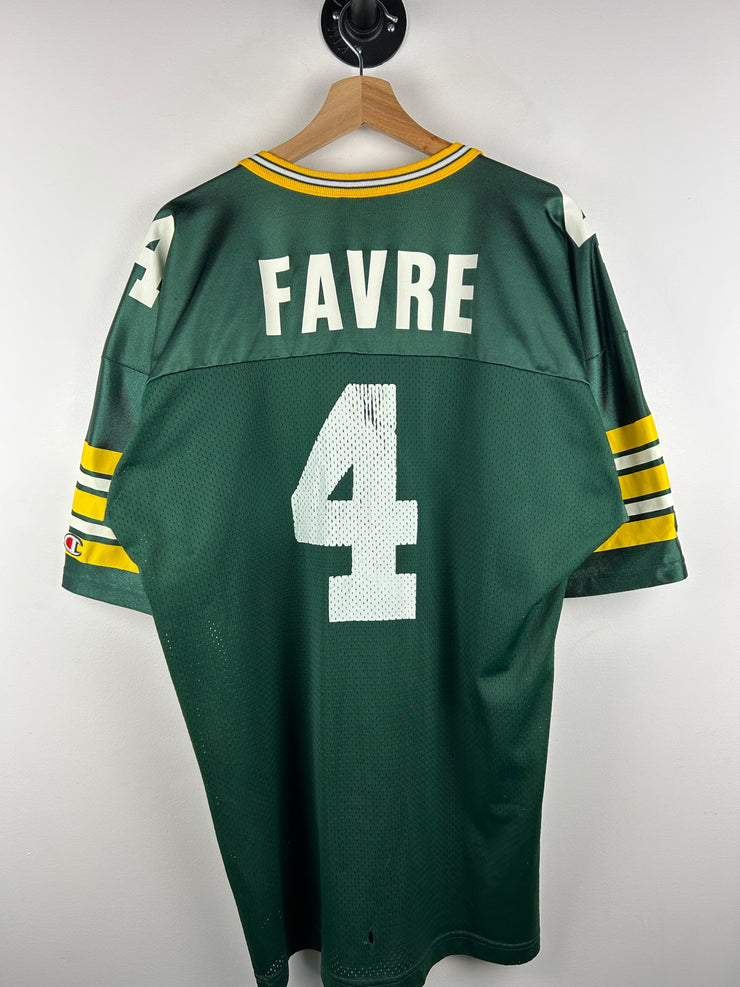 Vintage 90s NFL Champion Green Bay Packers Farve Green Football Jersey