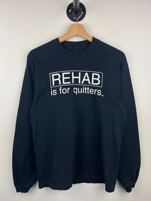Vintage Rehab Is For Quitters Comedy Black Long Sleeve