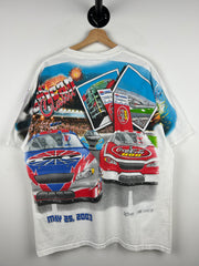 Vintage 2003 Nascar Chase Coca Cola 600 All Over Print White Tee