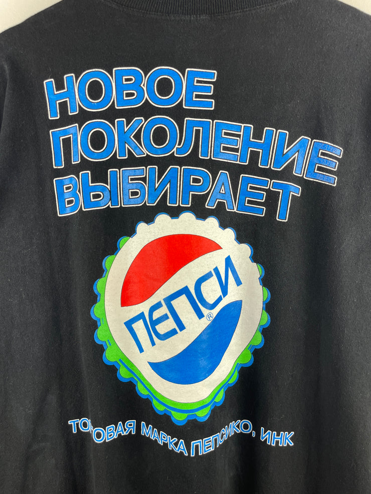 Vintage 80s Pepsi Russian Next Generation Black Tee