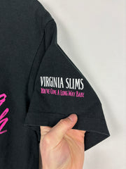 Vintage 90s Virginia Slims Smokes Black Tee