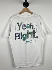 Vintage 90s Nike A Woman Must Act Like A Lady White Tee