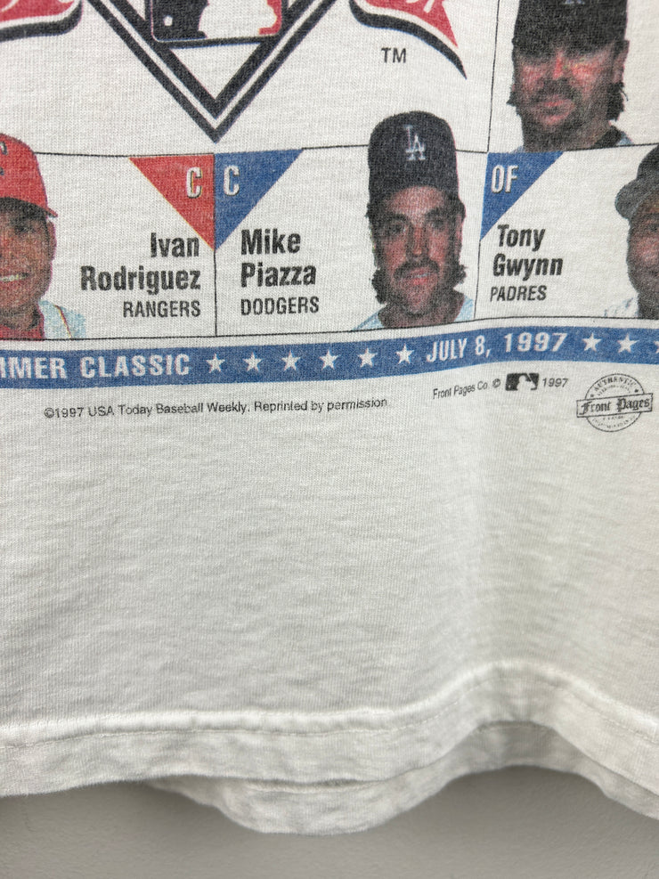 Vintage 90s MLB All Star Game Baseball Weekly White Tee