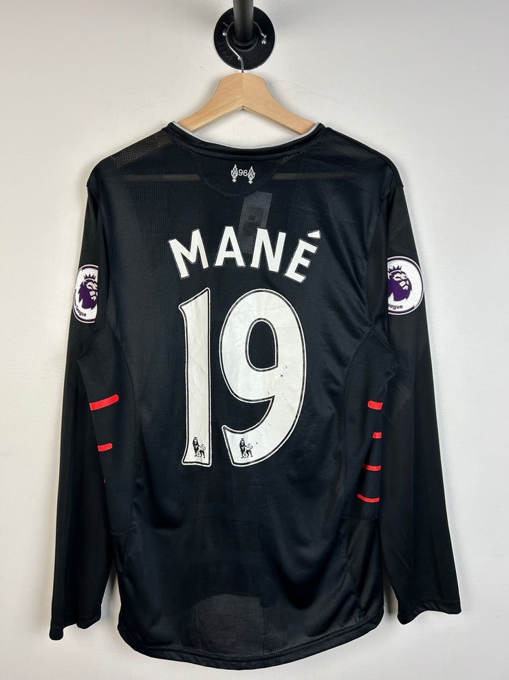 Vintage New Balance Liverpool Mane Black Long Sleeve Soccer Jersey