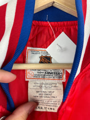 Vintage 90s NHL Starter Montreal Canadiens Red Satin Bomber Jacket