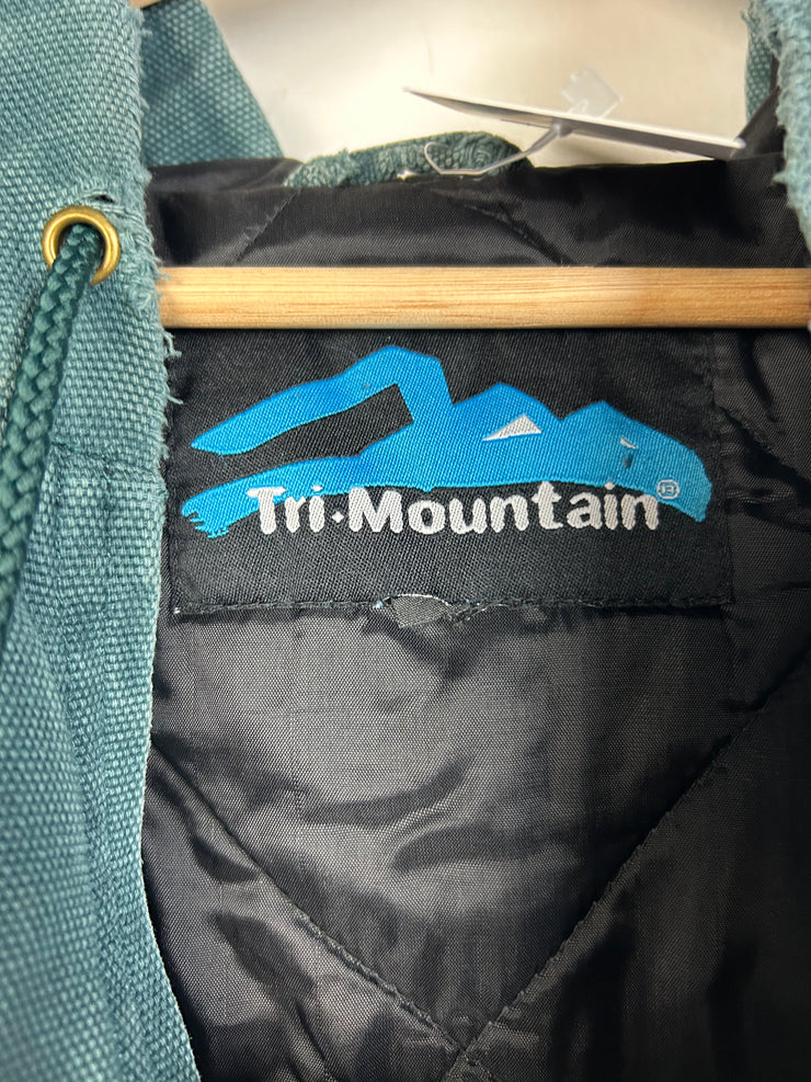 Vintage Tri-Mountain Green Hooded Active Work Jacket