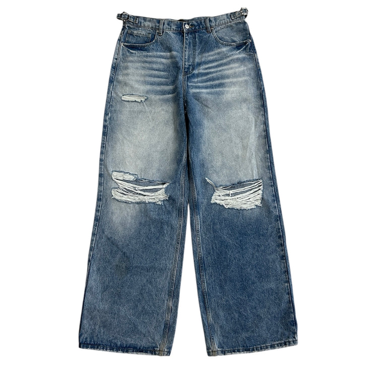 Happy Memories Don’t Die H Star Distressed Wide Leg Baggy Jeans