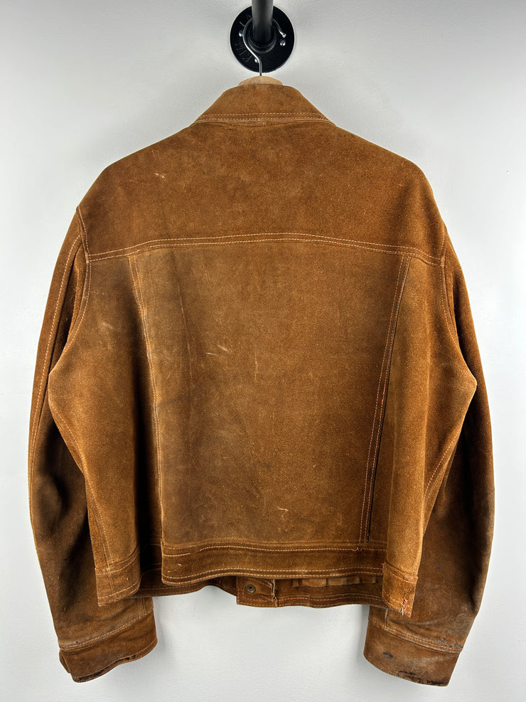 Vintage 60s Suede Brown Button Up True Vintage Jacket