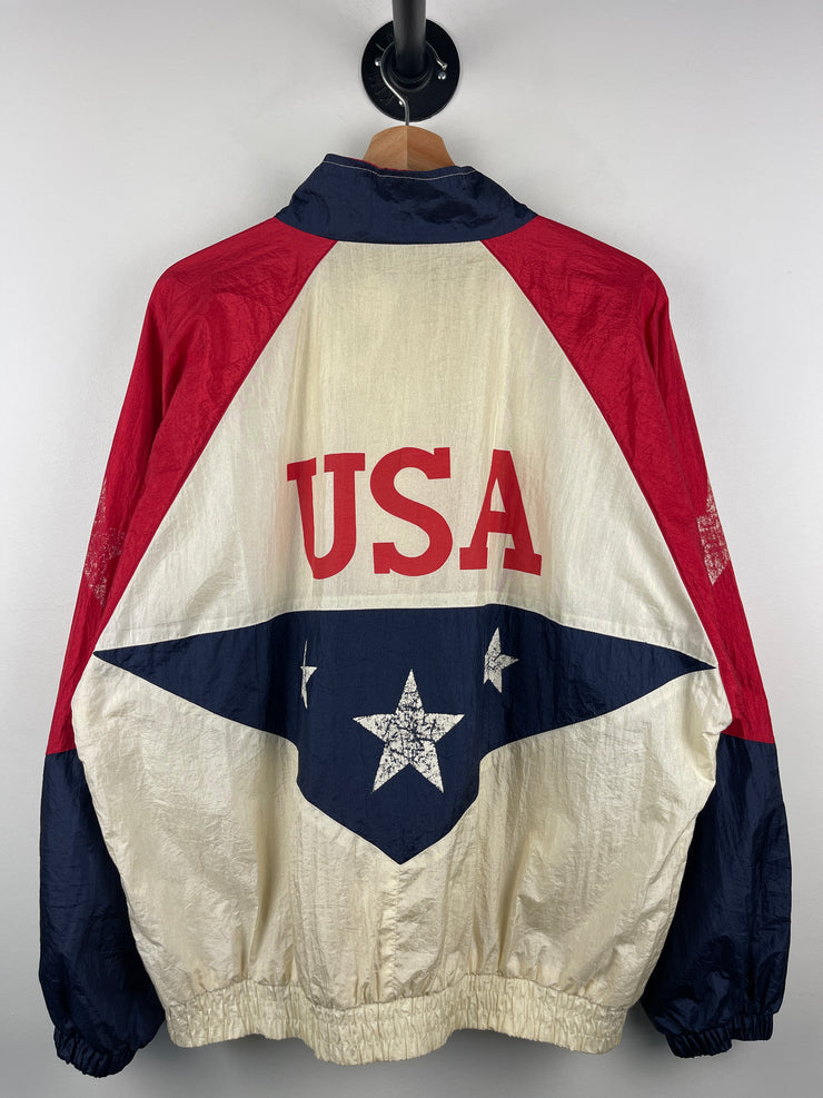 Vintage 90s USA Olympics White Windbreaker
