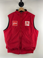 Vintage 90s Coca Cola Diet Coke Fleece Lined Red Vest