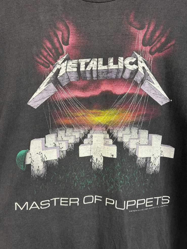 Vintage Y2K Metallic Master Of Puppets Black Tee