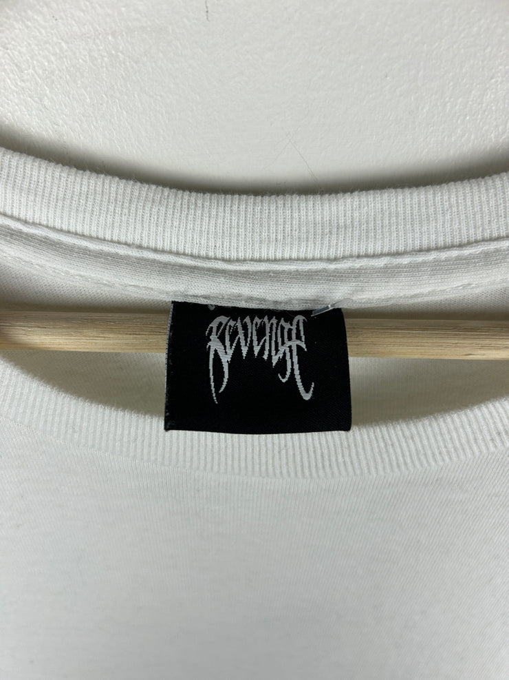 Revenge Tonal Dual Arch Logo White Tee