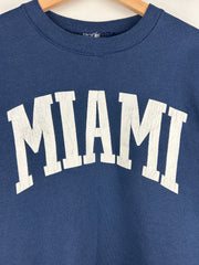 Vintage 90s Miami Arc Logo Spellout Navy Crewneck