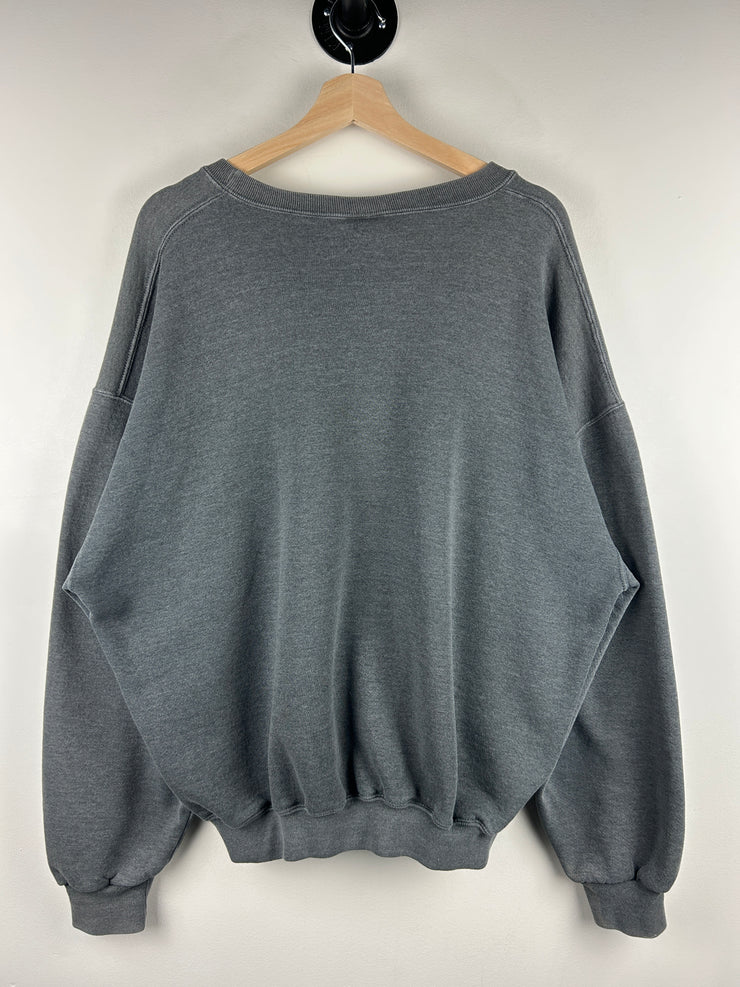 Vintage 90s Russell Athletic Charcoal Grey Blank Crewneck