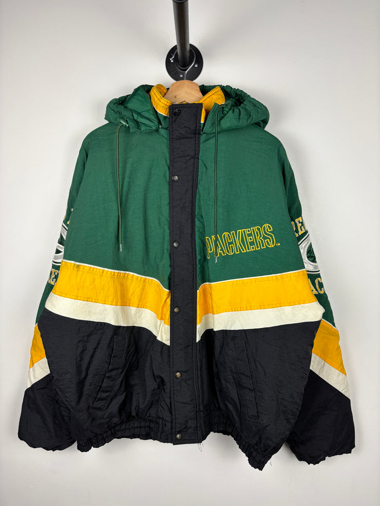 Vintage 90s NFL Starter Green Bay Packers Green Hooded Jacket